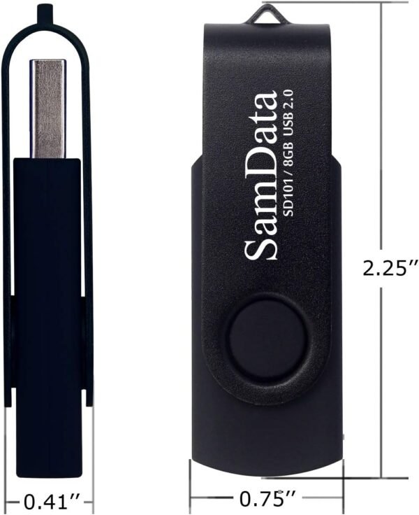 USB Flash Drive 8GB 1 Pack USB 2.0 Thumb Drive Swivel M... - Image 4