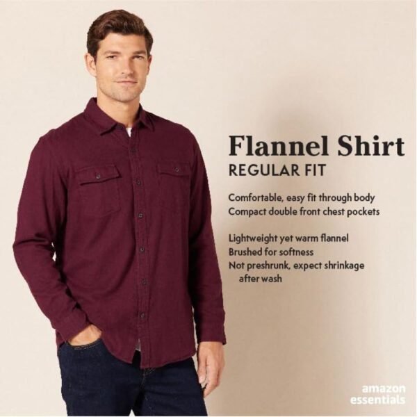 Amazon Essentials Men's Regular-Fit Long-Sleeve Two-Poc... - Image 3