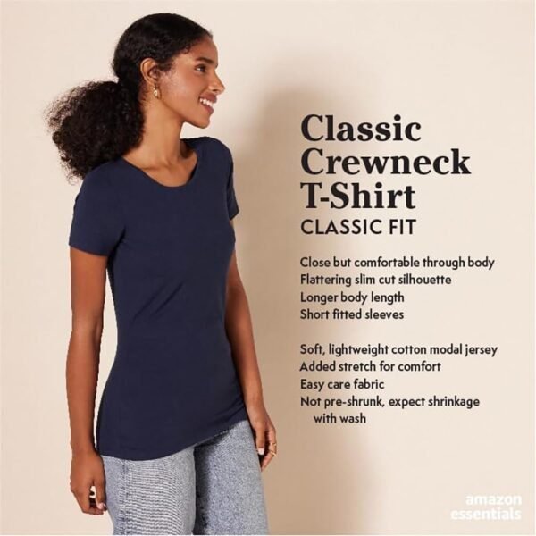 Amazon Essentials Women's Classic-Fit Short-Sleeve Crew... - Image 3