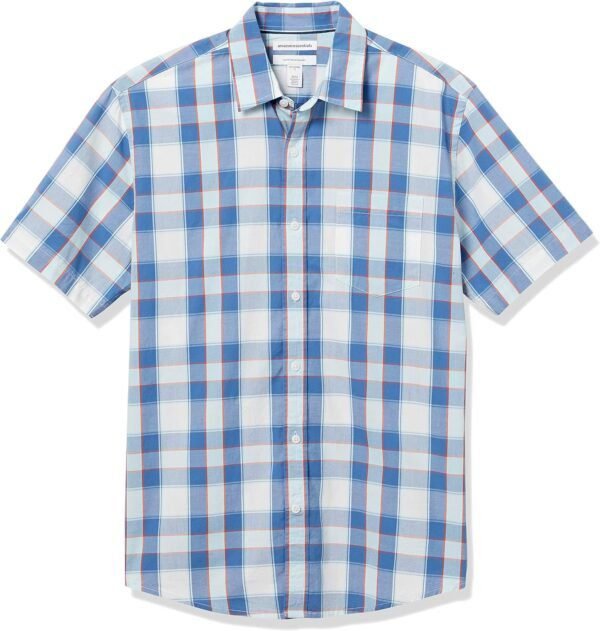 Amazon Essentials Men's Regular-Fit Short-Sleeve Poplin... - Image 2