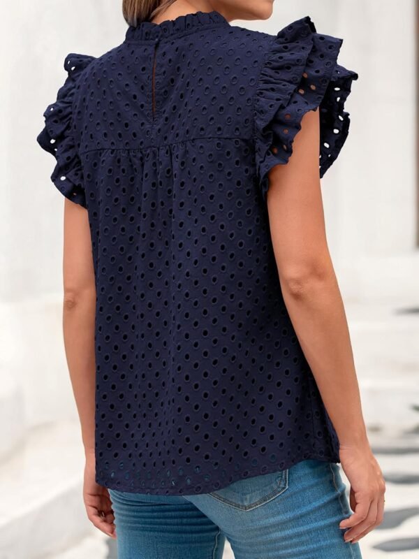BTFBM Casual Summer Tops for Women 2025 Short Ruffle Sl... - Image 4