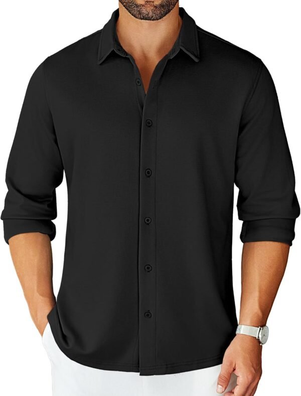 COOFANDY Mens Long Sleeve Wrinkle Free Shirts Stretch D... - Image 2