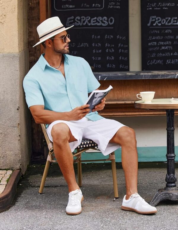 COOFANDY Men's Button Down Short Sleeve Shirt Casual Co... - Image 5