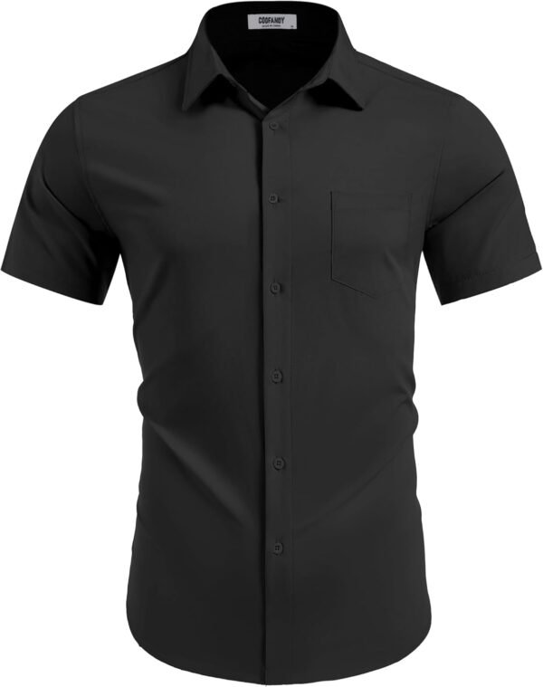 COOFANDY Mens Wrinkle Free Shirts 2025 Short Sleeve Cas... - Image 4