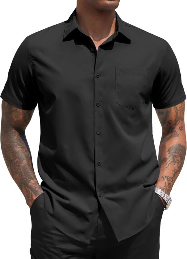 COOFANDY Men's Dress Shirts Short Sleeve Business Casua... - Image 2