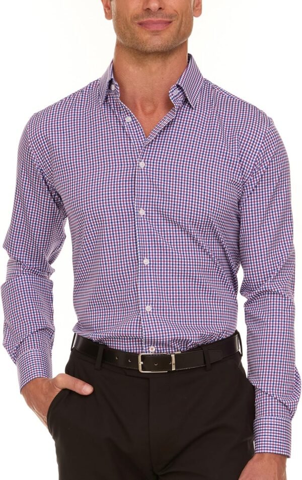NAUTICA Slim Fit Mens Dress Shirts Long Sleeve Button D... - Image 4