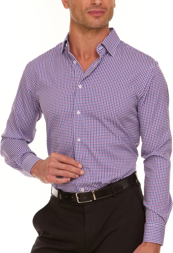 NAUTICA Slim Fit Mens Dress Shirts Long Sleeve Button D... - Image 5