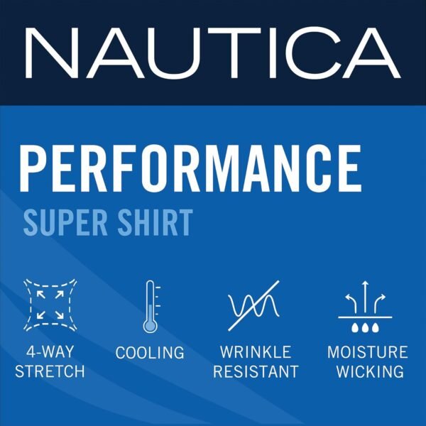 NAUTICA Slim Fit Mens Dress Shirts Long Sleeve Button D... - Image 9