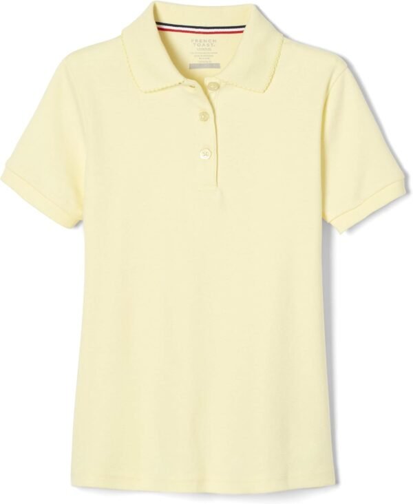 French Toast Girls' Short Sleeve Picot Collar Polo Scho... - Image 3
