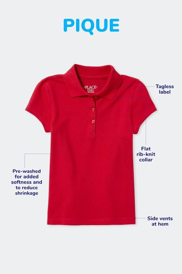 The Children's Place Girls' Uniform Pique Polo - Image 5