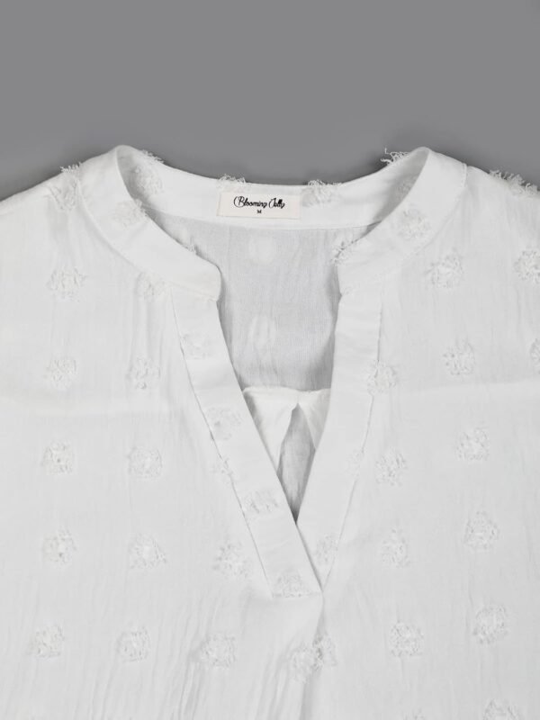 Blooming Jelly Womens White Blouse V Neck Ruffle Sleeve... - Image 6
