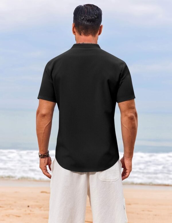 COOFANDY Men's Henley Shirt Short Sleeve Casual T-Shirt... - Image 7