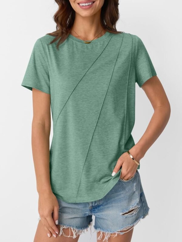 AUTOMET Womens Summer Tops Workout Shirts Beach Vacatio... - Image 3