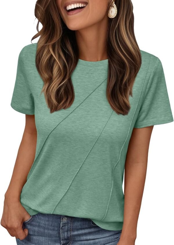AUTOMET Womens Summer Tops Workout Shirts Beach Vacatio... - Image 2