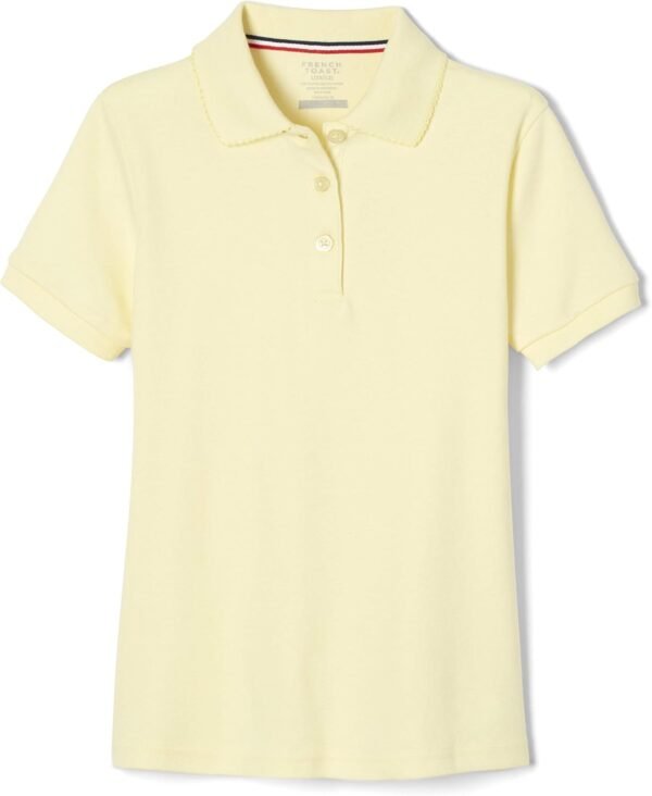 French Toast Girls' Short Sleeve Picot Collar Polo Scho... - Image 2