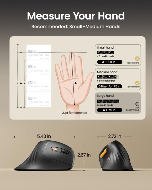 ProtoArc Ergonomic Mouse, EM11 NL Bluetooth Rechargeabl... - Image 8