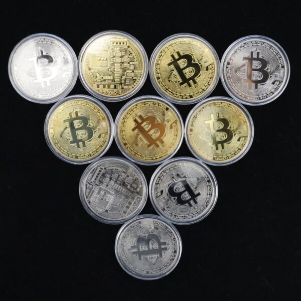 10 Pcs Bitcoin Coin Memento Reward with Coin Case, Bitco... - Image 3