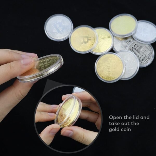 10 Pcs Bitcoin Coin Memento Reward with Coin Case, Bitco... - Image 4