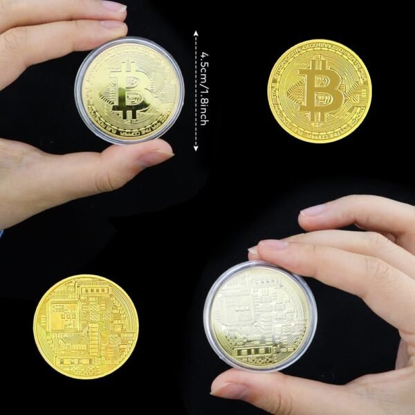 10 Pcs Bitcoin Coin Memento Reward with Coin Case, Bitco... - Image 5