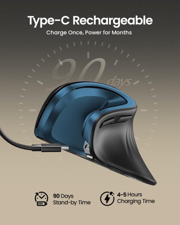 ProtoArc Ergonomic Vertical Mouse, EM11 NL Rechargeable... - Image 3