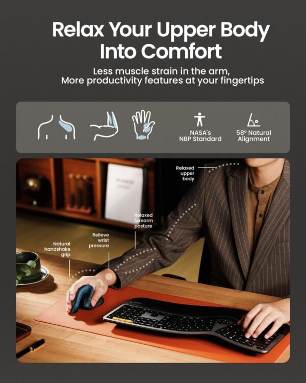 ProtoArc Ergonomic Vertical Mouse, EM11 NL Rechargeable... - Image 5