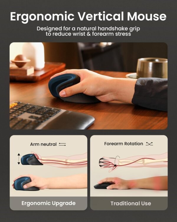 ProtoArc Ergonomic Vertical Mouse, EM11 NL Rechargeable... - Image 6