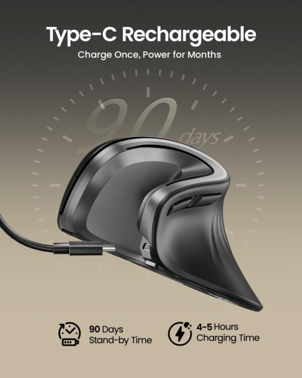 ProtoArc Ergonomic Vertical Mouse, EM11 NL Rechargeable... - Image 3