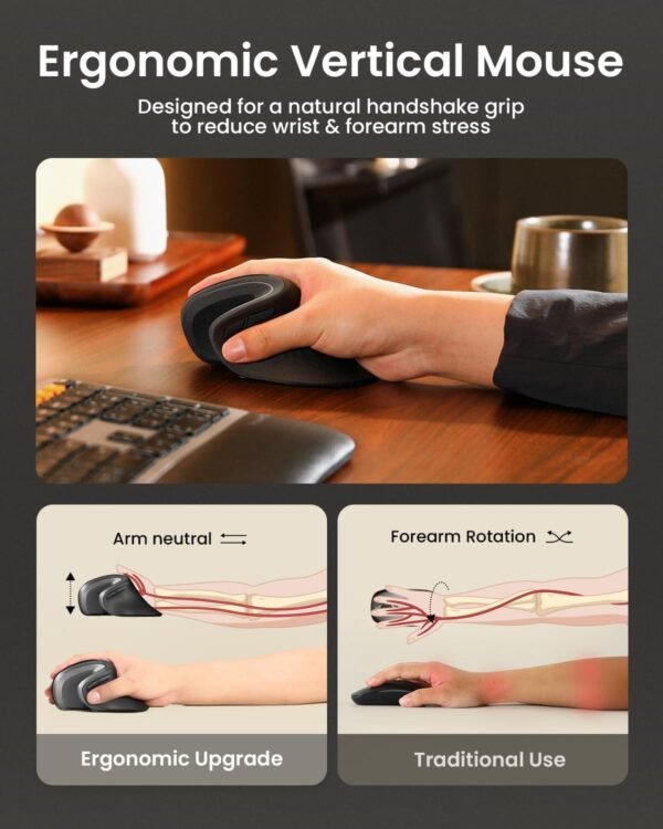 ProtoArc Ergonomic Vertical Mouse, EM11 NL Rechargeable... - Image 6