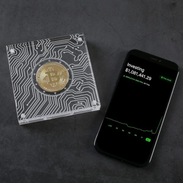 Crypto Coin Set with Show Case Bitcoin Showcase, Phy... - Image 7