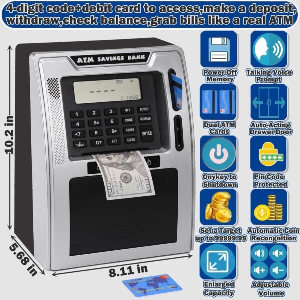 Fishboy Speaking ATM Piggy Financial institution for Youngsters with Twin Debit... - Image 5