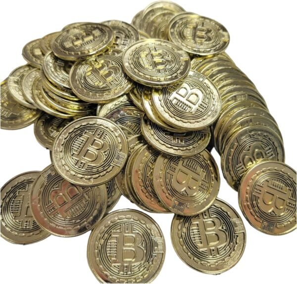Bitcoin Gold-Tone Cash Social gathering Favor Pack (72 Pcs) Plast... - Image 6