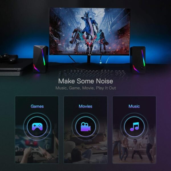 Redragon GS510 RGB Desktop Audio system, 2.0 Channel PC Com... - Image 8