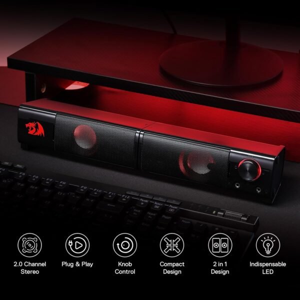 Redragon GS550 PC Gaming Audio system, 2.0 Channel Desktop ... - Image 3