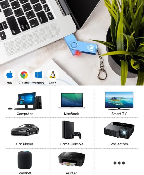 MOSDART 64GB USB 2.0 Flash Drive, with Keychain Loop, S... - Image 6