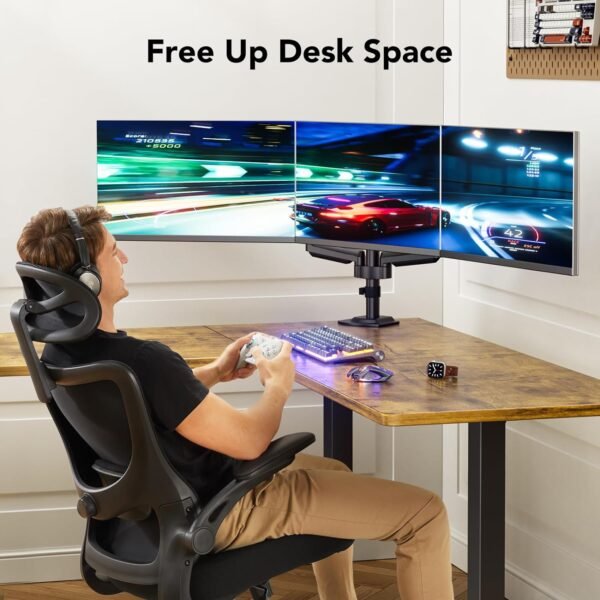 HUANUO Triple Monitor Mount for 13-27 inch Pc Scr... - Image 4