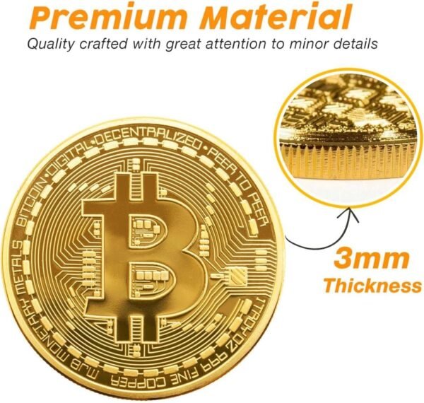 10 Pcs Bitcoin Cash, 24K Gold Plated, 3mm BTC Cryptocu... - Image 4