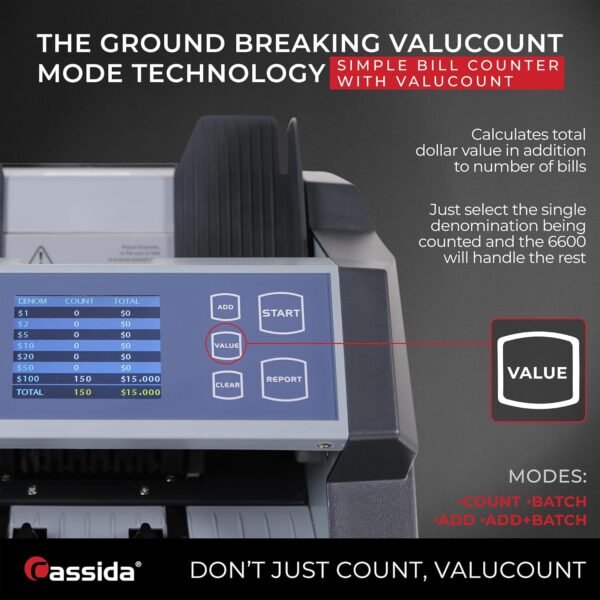 Cassida 6600 UV/MG – USA Enterprise Grade Cash Counter w... - Image 6