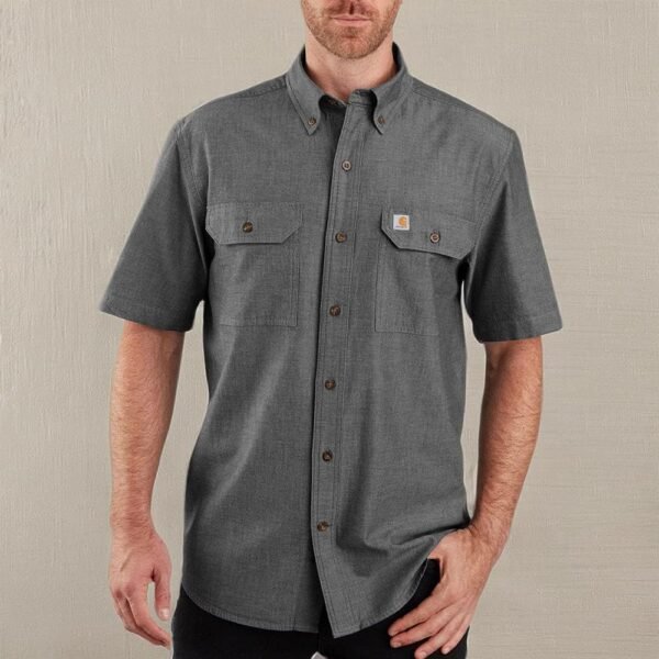 Carhartt Males's Unfastened Match Midweight Chambray Brief Sleev... - Image 3