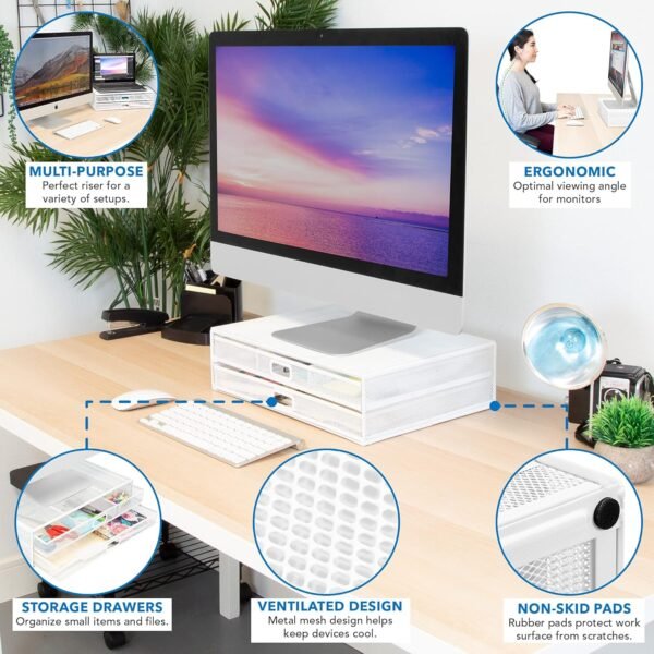 Mount-It! Mesh Laptop Monitor Stand Riser [Metal] Des... - Image 3