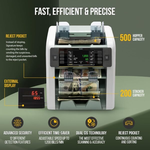 KOLIBRI Signature Financial institution-Grade Cash Counter Machine Mixe... - Image 3