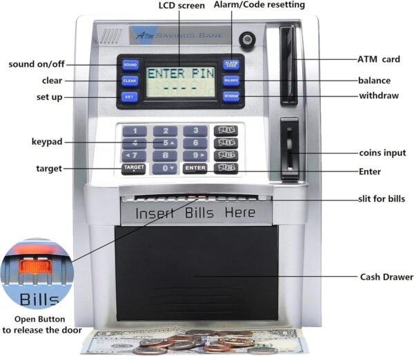 2025Upgraded ATM Financial institution, Children Speaking Piggy Financial institution, ATM Ban... - Image 10