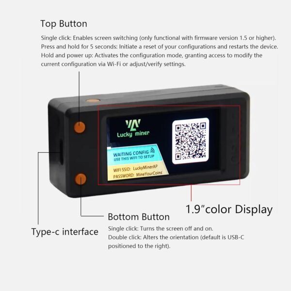 Bitcoins Lottery Miner 78KH/S 1.9" Coloration Show Solo M... - Image 4