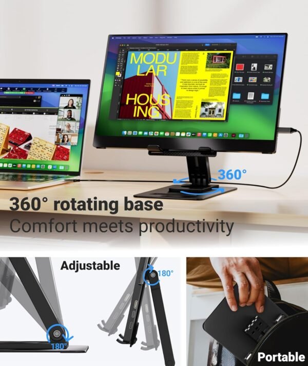 Moveable Monitor, Extremely Slim 15.6 Inch FHD IPS Laptop computer S... - Image 5