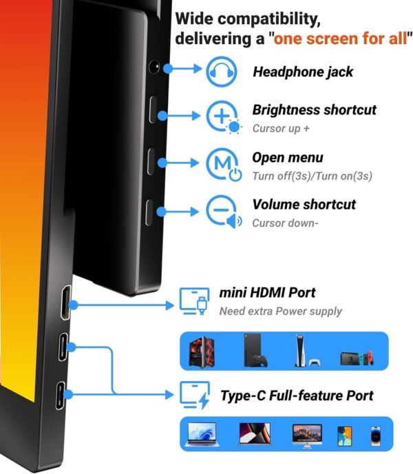 Moveable Monitor, Extremely Slim 15.6 Inch FHD IPS Laptop computer S... - Image 7