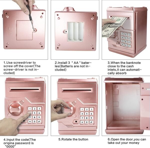 Mini ATM Piggy Financial institution ATM Machine Finest Reward for Children,Elec... - Image 7