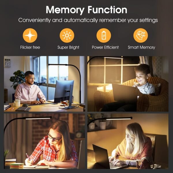 LED Desk Lamp with Clamp, Eye-Caring Clip on Lights for... - Image 7