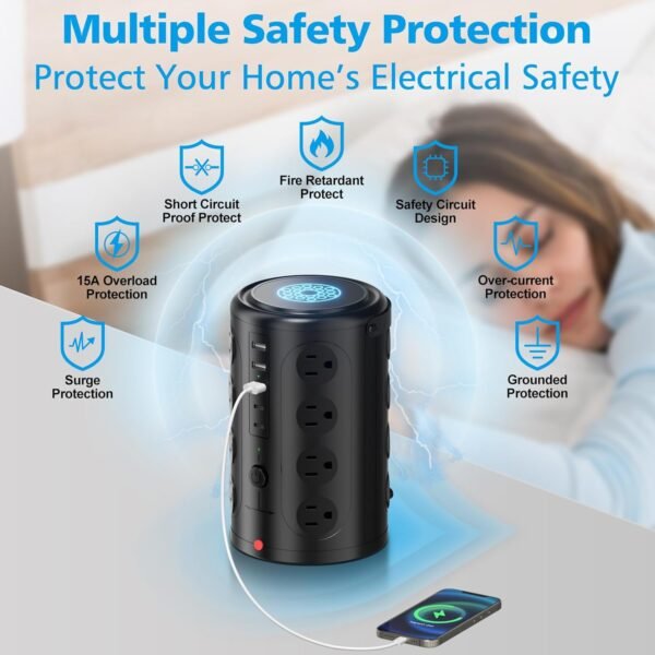 Tower Energy Strip Surge Protector with 16 Shops and 5... - Image 4