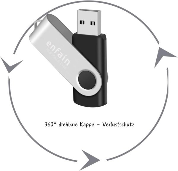 10-Pack Enfain 16GB USB 2.0 Swivel Flash Drives: Sharea... - Image 3