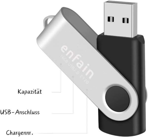10-Pack Enfain 16GB USB 2.0 Swivel Flash Drives: Sharea... - Image 4