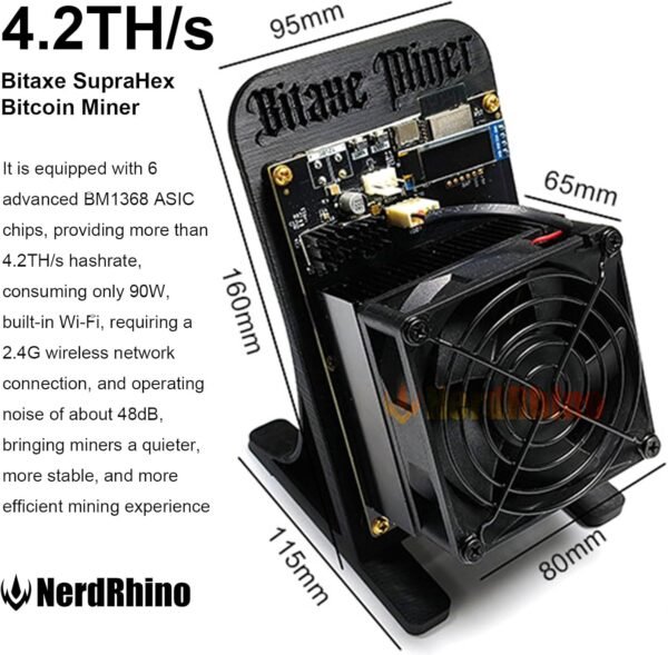 Bitaxe SupraHex 4.2+TH/s Bitcoin Miner - 6X BM1368 ASIC... - Image 4
